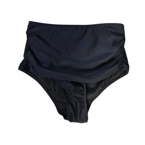 NWT | Black Ruffle Sleeve High Waisted Tummy Control Bikini Swimsuit | Medium - Picture 4 of 7